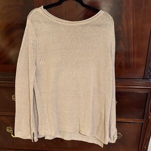 MM Lafleur Beige Scoop Neck Sweater